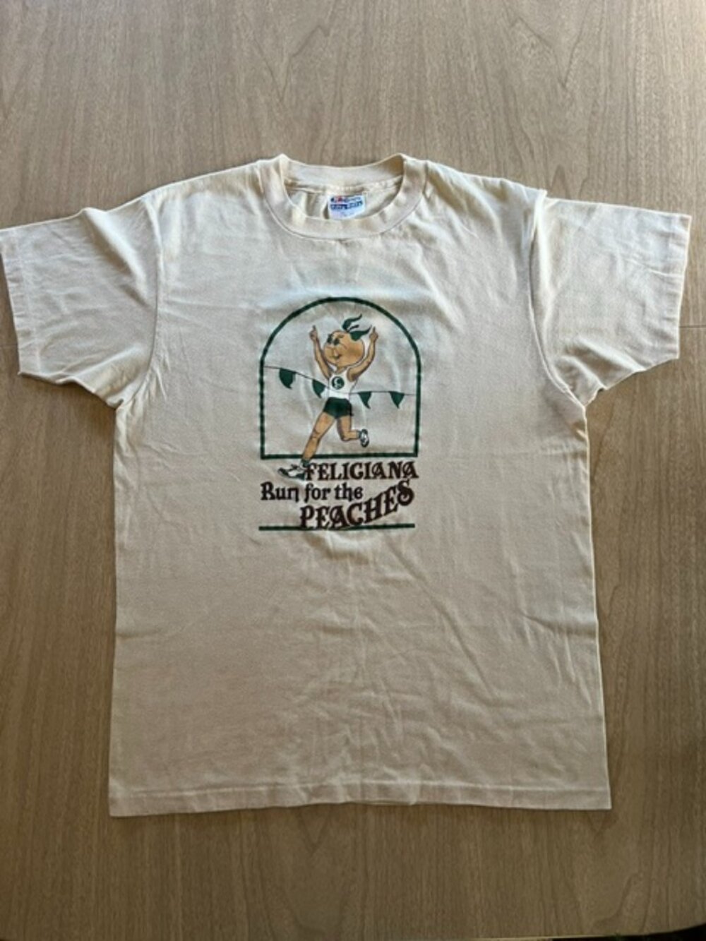 Single Stitch VTG 80s Super Hanes Fifty-Fifty L Beige Graphic Tee